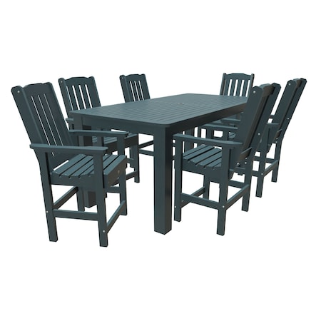 Highwood Usa Lehigh 7pc Rectangular Counter Height Outdoor Patio Furniture Dining Set 84 x 42 AD-ST7LH2CO5BA-NBE